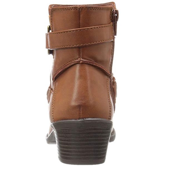 Cognac Western Flair Braid Buckle Boho Ankle Boots - Picture 7 of 7